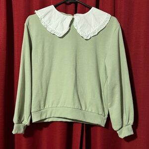 Forever 21 Mint Green Top with White Collar